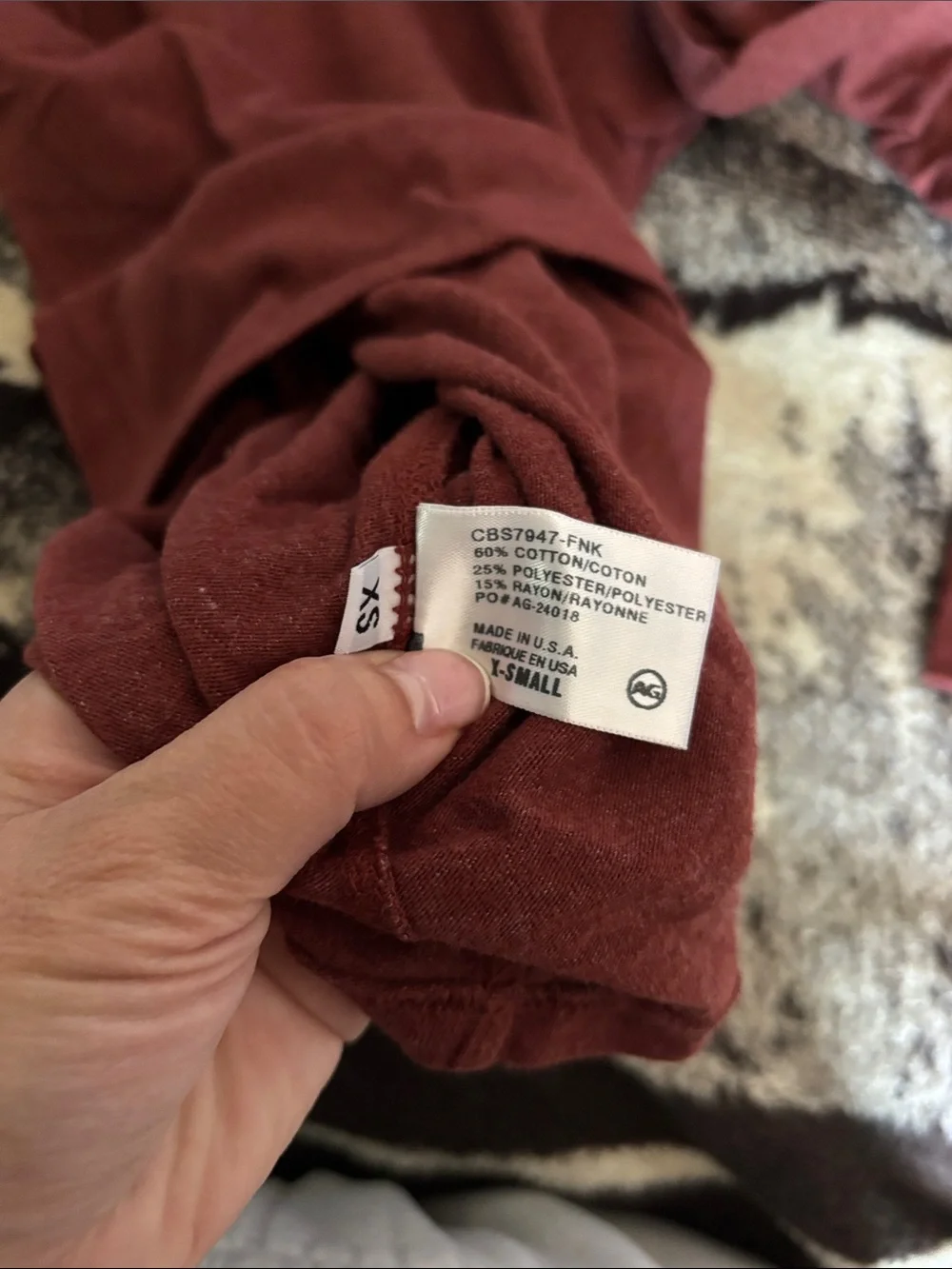 Ag Adriano Goldschmied Rust Red Crewneck Top - Picture 3 of 3